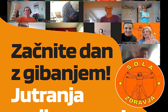 Začnite dan z gibanjem – brezplačna jutranja vadba preko Zooma |  Sports |  Rakovlje |  Events